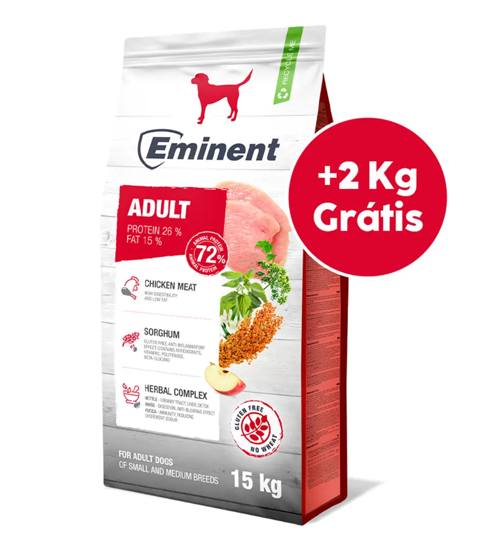 Eminent Dog Adult 15 kg +2 kg Grátis