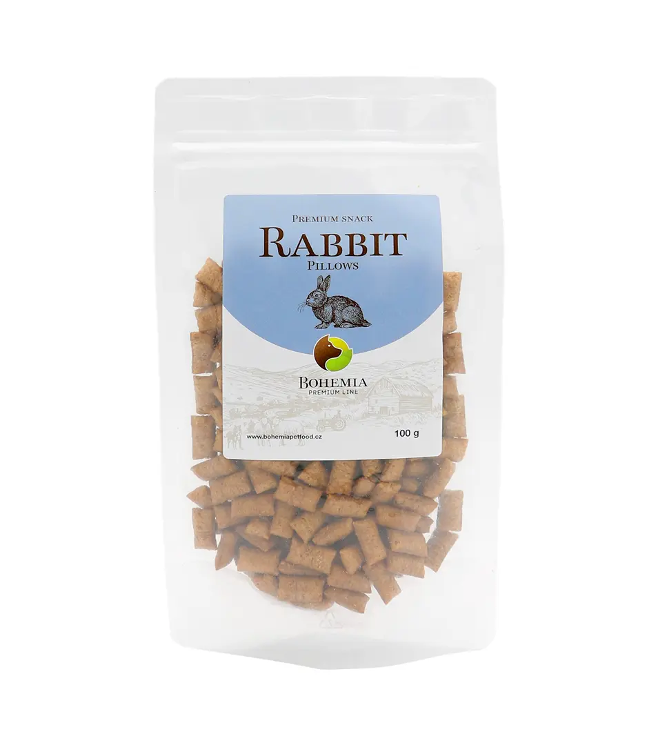 BOHEMIA PREMIUM Snack maškrty - vankúšiky s králičím mäsom 100 g