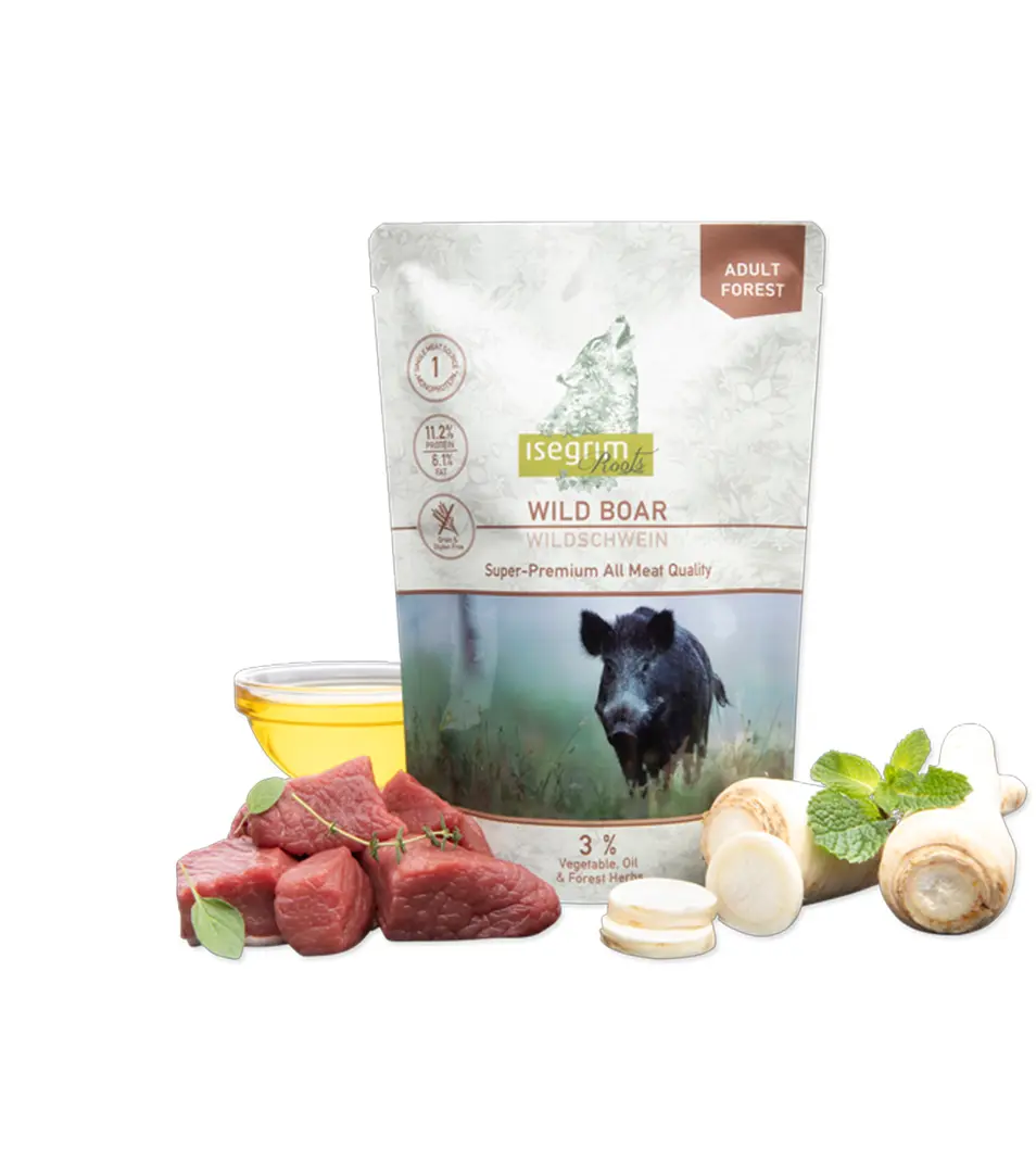 ISEGRIM dog Monoprotein Isegrim Roots, Wild Boar 410 g kapsička