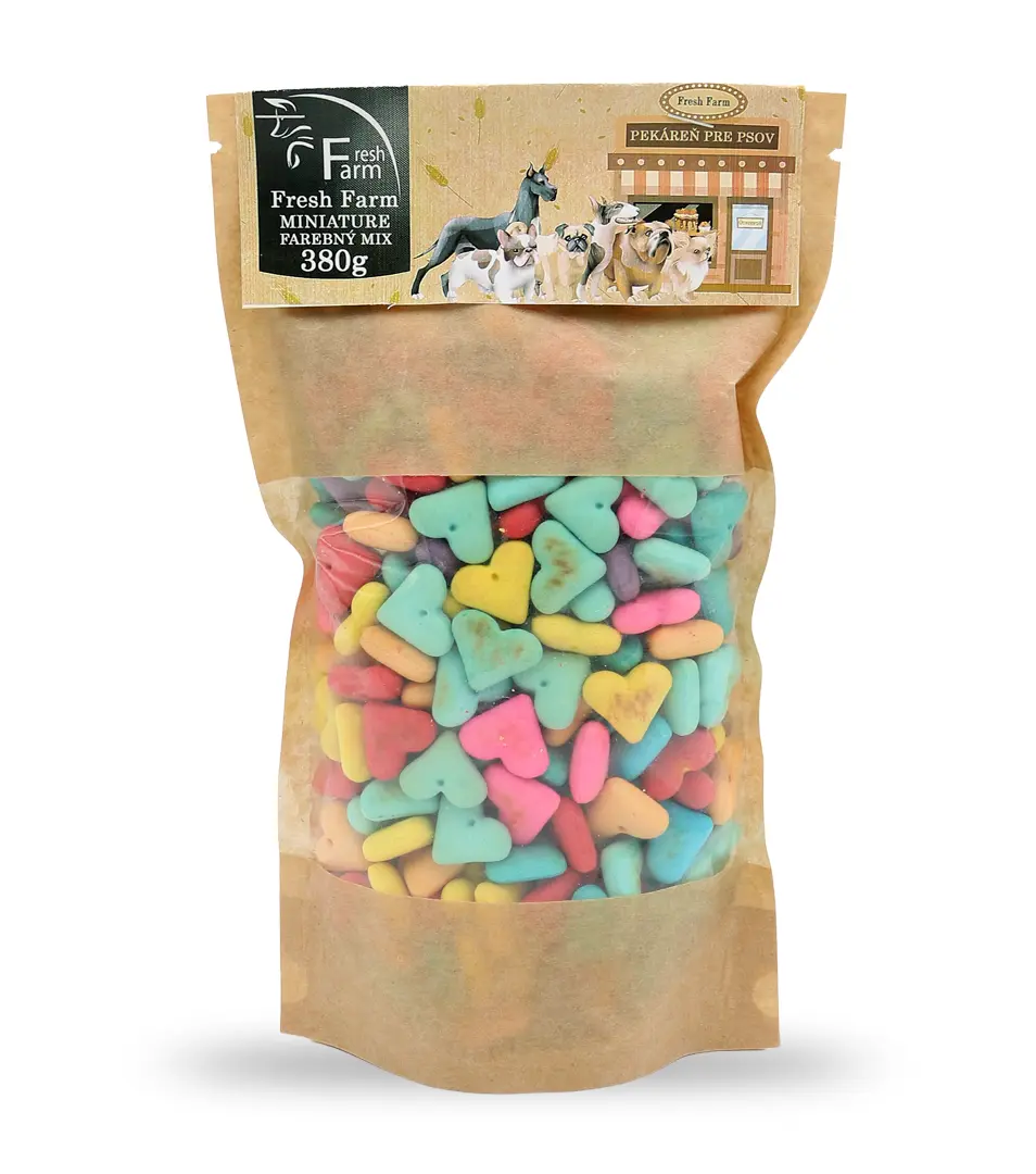 Fresh Farm Sušienky - Farebný mix srdiečok 380g